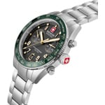 Swiss Military Hanowa Spitfire Chronographe Argenté / Noir & Vert - SMWGI0007703