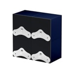 SwissKubik Masterbox Aluminium Bleu Marine - 4 montres - SK04.AE004