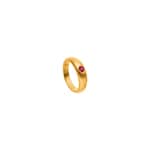Anneau de baptême or jaune 750/18 ct avec rubis