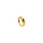 Anneau de baptême or jaune 750/18 ct avec saphir