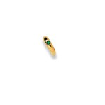 Anneau de baptême or jaune 750/18 ct avec émeraude