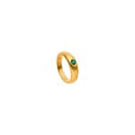 Anneau de baptême or jaune 750/18 ct avec émeraude