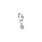 Christening Ring 750/18 K White Gold with Diamond, Guardian Angel