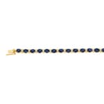 Tennis Bracelet 750/18 K Yellow Gold with Sapphires and Diamonds 0.45 ct H/si - AR-45475-SAF-GG