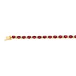 Bracelet rivière or jaune 750/18 ct avec rubis et diamants 0.45 ct H/si - AR-45475-RUB-GG