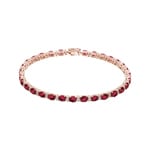 Bracelet rivière or rosé 750/18 ct avec rubis et diamants 0.45 ct H/si
