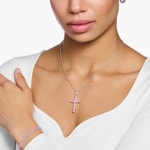 Thomas Sabo Anhänger Kreuz mit pinken Steinen Silber - PE939-051-9