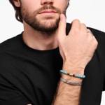 Thomas Sabo bracelet with Turquoiseen beads and tiger‘s eye-beads silver - A2087-364-7