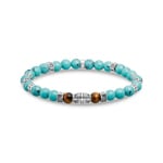 Thomas Sabo Armband mit türkisen Beads und Tigerauge-Beads Silber