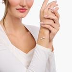 Thomas Sabo Basics Bracelet avec goutte en zircone rose, argent - A2159-051-9-L19V