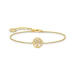 Thomas Sabo Basics Armband mit Tree-of-Love-Anhänger und weißer Emaille vergoldet