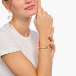 Thomas Sabo Basics Gold-plated bracelet with intertwined hearts pendant - A2163-414-14-L19V