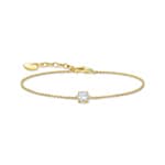 Thomas Sabo Basics Armband mit weissem Zirkonia-Anhänger vergoldet