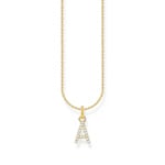 Thomas Sabo Basics Kette mit Buchstaben-Anhänger A vergoldet
