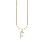 Thomas Sabo Basics Kette mit Buchstaben-Anhänger F vergoldet