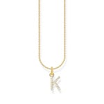 Thomas Sabo Basics Kette mit Buchstaben-Anhänger K vergoldet