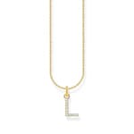 Thomas Sabo Basics Gold-plated necklace with letter pendant L and white zirconia
