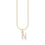 Thomas Sabo Basics Kette mit Buchstaben-Anhänger N vergoldet