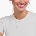 Thomas Sabo Basics Silver necklace with letter pendant T and white zirconia - KE2259-051-14-L45V
