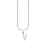 Thomas Sabo Basics Kette mit Buchstaben-Anhänger V Silber