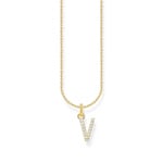 Thomas Sabo Basics Kette mit Buchstaben-Anhänger V vergoldet