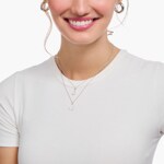 Thomas Sabo Basics Kette mit Pfoten-Anhänger und weissen Steinen Silber - KE2215-051-14-L45V