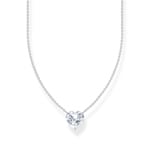 Thomas Sabo Basics Kette mit weissem Herz-Anhänger Silber
