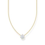 Thomas Sabo Basics Gold-plated necklace with white zirconia pendant