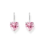 Thomas Sabo Basics Ohrhänger mit pinkfarbenem Zirkonia-Herz Silber