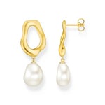 Thomas Sabo Bold Elegance Gold-plated earrings with freshwater pearl Natural Beauty