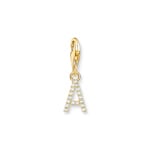 Thomas Sabo Charm-Anhänger Buchstabe A mit weissen Steinen vergoldet