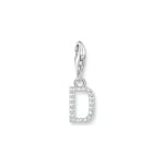 Thomas Sabo Pendentif Charm lettre D avec pierres blanches argent 925