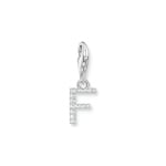 Thomas Sabo Pendentif Charm lettre F avec pierres blanches argent 925