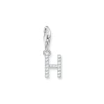 Thomas Sabo Charm pendant letter h with white stones silver
