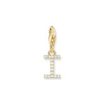 Thomas Sabo Charm-Anhänger Buchstabe I mit weissen Steinen vergoldet