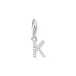 Thomas Sabo Charm pendant letter K with white stones silver