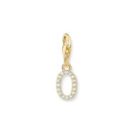 Thomas Sabo Pendentif Charm lettre O avec pierres blanches plaqué or