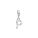 Thomas Sabo Charm-Anhänger Buchstabe P mit weissen Steinen Silber