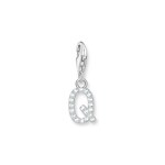 Thomas Sabo Charm-Anhänger Buchstabe Q mit weissen Steinen Silber