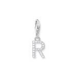 Thomas Sabo Charm-Anhänger Buchstabe R mit weissen Steinen Silber