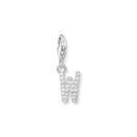 Thomas Sabo Charm-Anhänger Buchstabe W mit weissen Steinen Silber
