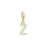 Thomas Sabo Charm-Anhänger Buchstabe Z mit weissen Steinen vergoldet