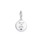 Thomas Sabo Charm pendant Galaxy with colourful Cold enamel silver blackened - 2042-691-7
