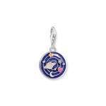 Thomas Sabo Charm pendant Galaxy with colourful Cold enamel silver blackened - 2042-691-7