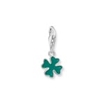 Thomas Sabo Pendentif Charm trèfle vert argent 925