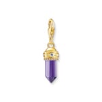Thomas Sabo Pendentif Charm hexagone avec imitation améthyste plaqué or