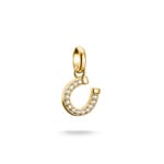 Thomas Sabo Charm pendant horseshoe with stones Connect gold-plated - CC1280-414-14
