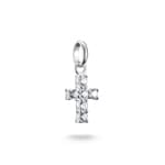 Thomas Sabo Charm-Anhänger Kreuz mit weissen Steinen Connect Silber