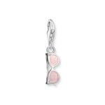 Thomas Sabo Pendentif Charm lunettes de soleil roses avec pierres blanches argent 925