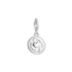 Thomas Sabo Charm pendant pink yin & yang with stones silver - 2000-041-7